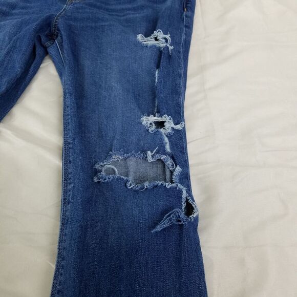Old Navy Jeans Womens 8 Blue Mid Rise Boyfriend Distressed Medium Wash Denim - Picture 11 of 16